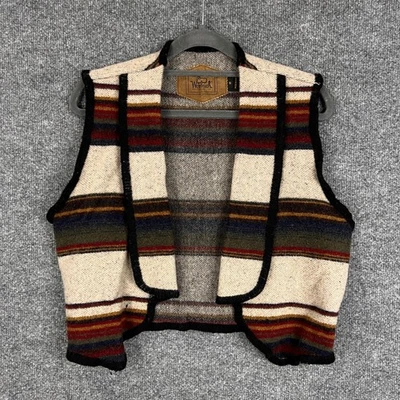 Chaleco a Rayas Woolrich Mujer Mezcla Lana Azteca Talla Pequeña Hecho en EE. UU. Foto 1 de 4