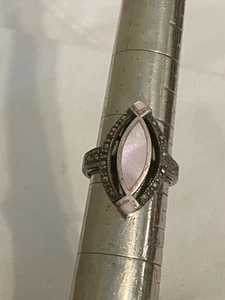 Vintage Art Deco Sterling 925 Ring Markasit rosa Stein Größe 7 - Bild 1 von 6