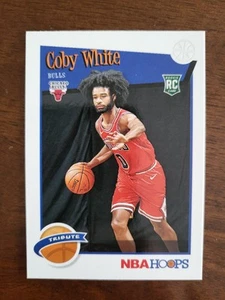 2019-20 Panini NBA Hoops Tribute Coby White Rookie Card Chicago Bulls #295 RC! - Picture 1 of 2
