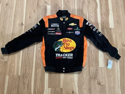Chaqueta de Carreras NASCAR Bass Pro Shops Pana Negra Naranja Amarilla Para Hombre Mediana Nueva Foto 1 de 4