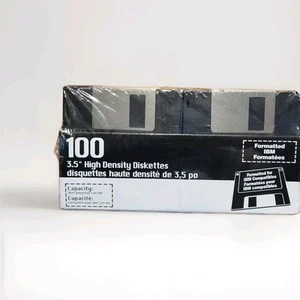 NEW 100-Pack 3.5" High-Density Formatted IBM 1.44MB Floppy Diskettes N1451 C0 - Afbeelding 1 van 5