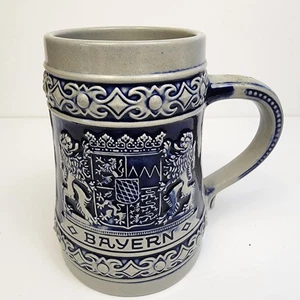 Cerveza Original Gerz Alemania Occidental Bayern Stein Azul Gris Cresta de León SIN TAPA - Imagen 1 de 7