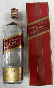 Vintage Johnnie Walker Red Label scotch whisky bottiglia 750 ml con tappo vuoto + SCATOLA - Foto 1 di 9