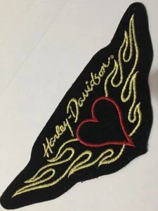 HARLEY DAVIDSON RARE FLAMING HEART PATCH NEW 6'' x 2 3/8'' SWEET - Picture 1 of 4