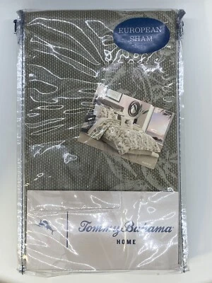 Tommy Bahama Hogar Algodón Bordado Europeo 26x26 Almohada Falsa en Verde Oliva Foto 1 de 3