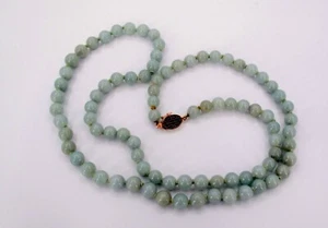 Stunning 14k Gold Jadeite Beads Ladies Necklace 26" Long Fine Jewelry "RE"****** - Picture 1 of 5