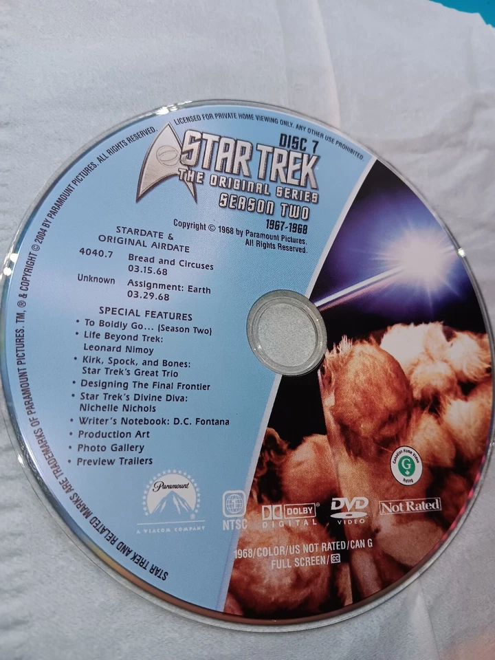 Star Trek TOS Season 2 Disc 7 Replacement disc Foto 1 de 1