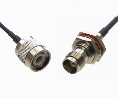 TNC Male Plug to TNC Female Bulkhead RF Coaxial Cable For Antenna Radio 0.5~15FT - Image 1 of 3