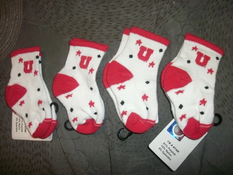 Lot of 4 pairs OKLAHOMA SOONERS Infant Socks 12-24 months (B214) Cover