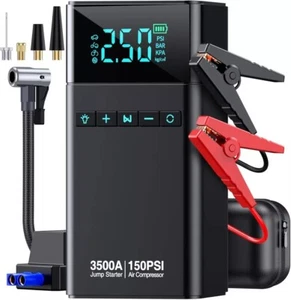 Portable Car Jump Starter with Air Compressor, 3500A 150PSI Battery Jump... - Picture 1 of 7