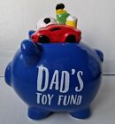 Dad's Toy Fund Ceramic Piggy Bank by Pennies & Dreams - Brand New Boxed