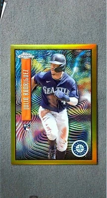2022 Topps Chrome Sonic Expose Gold #EX-2 Julio Rodriguez #d 33/50 - Case Hit - Image 1 of 2