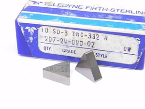 NEW SURPLUS 10PCS. TELEDYNE TNC 332A GRADE: SD3 CARBIDE INSERTS - Picture 1 of 1