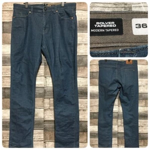 Volcom Solver Tapered Jeans Men’s 36x31.5 Blue Denim Stretch Modern Tapered - Picture 1 of 9