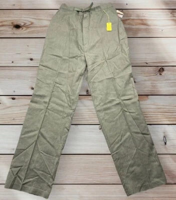 Vintage Lane Bryant High-Waisted Pants Olive Green elastic waist 28x31 - Image 1 of 4