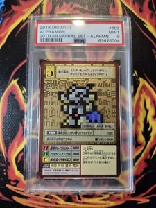 Digimon Digi-Battle TCG Alphamon Re-103 Gold 20th Memorial Set Holo PSA 9 COME NUOVO - Foto 1 di 2