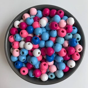 75X Cuentas de Madera Mixtas Multicolor 10mm Hágalo usted mismo Joyería y Cuentas de Madera Artesanal - Imagen 1 de 5