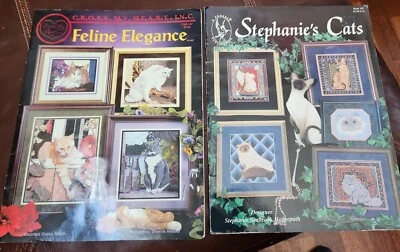 PEGASUS COUNTED CROSS STITCH PATTERN LEAFLET BOOK 1994 STEPHANIE'S CATS #195 - Image 1 of 3