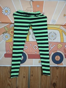 No Boundaries Green And Black Striped Size Small (3-5) Leggings - Picture 1 of 2