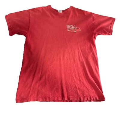 Vintage Y2K Mustang Legendary Muscle Racing Speedway Red Size M Mach 1 - Image 1 of 4