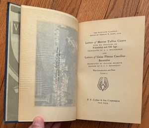 Harvard Classics 9 : Letters Treatises Cicero Pliny - Hardcover - Collier 1937 - Imagen 1 de 8