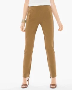 Chico's Womens Pull On Pants Camel Petite Sz 14 Juliet Slim Leg NWT - Picture 1 of 14