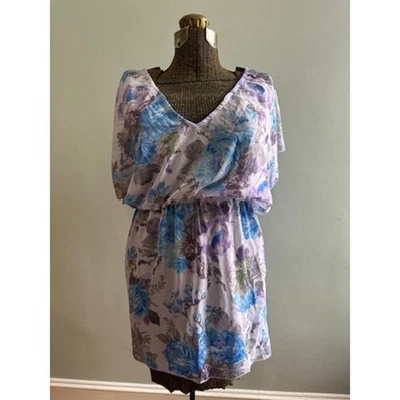 Becca by Rebecca Virtue blue floral swim coverup size XS - Image 1 of 4