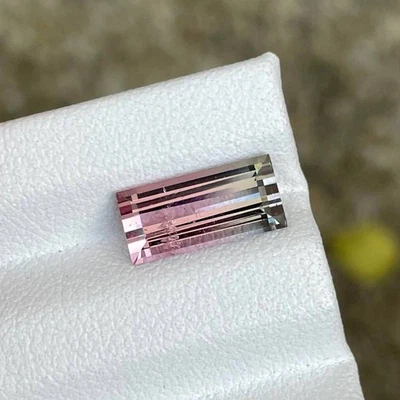 2.24 carats Bicolor Tourmaline Stone Baguette Cut Afghan Gemstone - Image 1 of 4