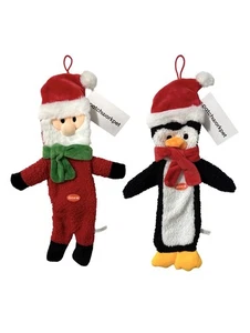 Patchwork Pets Christmas Flat Crinkle Dog Toys - Santa & Penguin Squeakers! NWT - Picture 1 of 6
