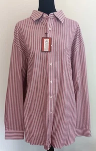 Roundtree & Yorke Men's Shirt Red White & Blue Striped XXL Classic Patriotic NWT - Picture 1 of 6