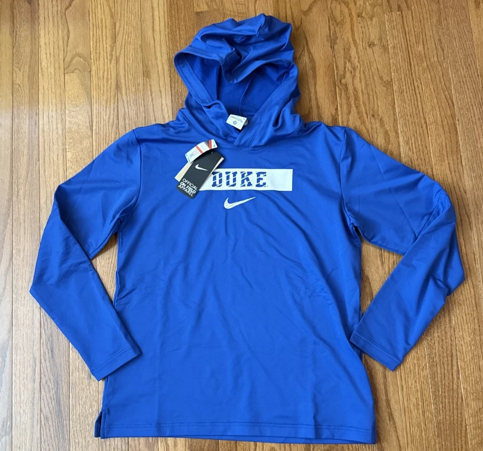 Duke Blue Devils Para Mujer Nike Dri-FIT Lateral Sudadera con Capucha Manga Larga Camisa Mediana Foto 1 de 1