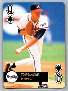 Tarjeta de juego de Estados Unidos 1992 #Queen Spades Tom Glavine Atlanta Braves - Imagen 1 de 2