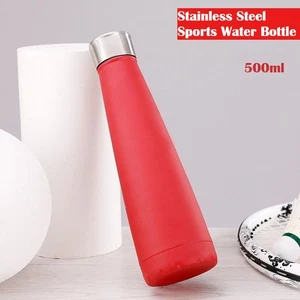 Bottiglia d'acqua sportiva conica elegante rossa alla moda, 500 ml, a prova di perdite, bicchiere da caffè, Regno Unito - Foto 1 di 11
