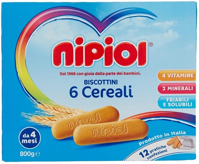 Nipiol Biscotti Biscottini dai 4 mesi in su Friabili e Solubili da 800gr - Immagine 1 di 1