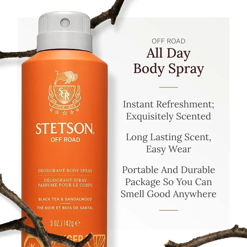 STETSON Cuidado Personal Todo el Día Spray Corporal de Scent Beauty - Spray Corporal para Hombres... Foto 1 de 4