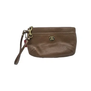 Coach Clutch Wristlet w/ Strap, 2 Pockets, Gold Magnet Buckle, Zipper Top - Picture 1 of 4