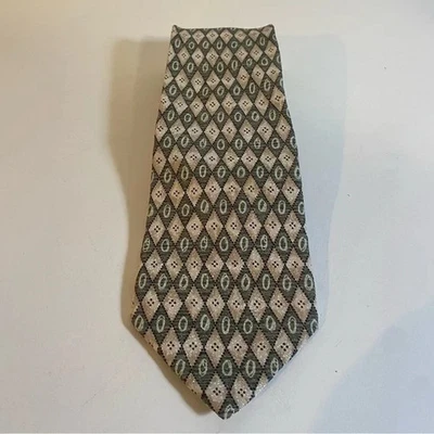 Vintage Mulberry Hand Sewn In Italy Olive & Tan Tie - Image 1 of 4