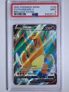 2022 Pokemon Charizard V 153/172 Full Art Brilliant Stars - PSA 9 - Picture 1 of 2