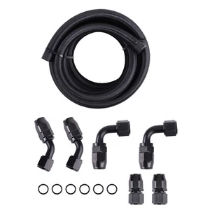 6X AN10 -10AN Fitting Stainless Steel Braided ES 12 Feet Oil Fuel Hose Line Kit - Imagen 1 de 12
