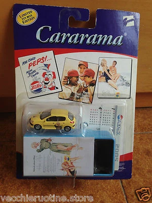 PEUGEOT 206 1/72 CARARAMA LIMITED TIN BOX Pubblicità PEPSI COLA Vintage Style - Immagine 1 di 4