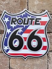 Blechschild Route 66 USA geprägt 36cm Garage Biker retro Deko V2 Harley V8 Diner