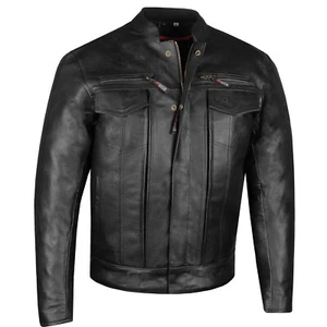 Chaqueta de motocicleta de cuero búfalo natural premium para hombre Commuter armadura CE - Imagen 1 de 20