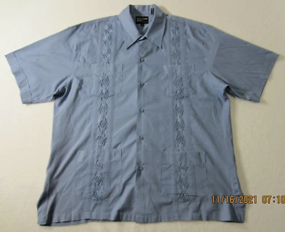 Camisa Falcon Bay Para Hombre Grande Azul Hawaiana Abotonada Manga Corta Exterior Informal Foto 1 de 4