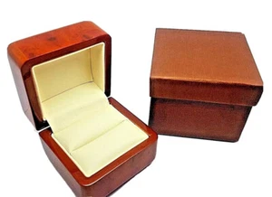Luxury real wood walnut proposal Engagement wooden Ring Box HALF PRICE WEEKEND - Picture 1 of 6