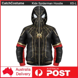 Kids Spider-Man No Way Home Hoodie Spiderman Cosplay Costume Full Zip Sweatshirt - Picture 1 of 4