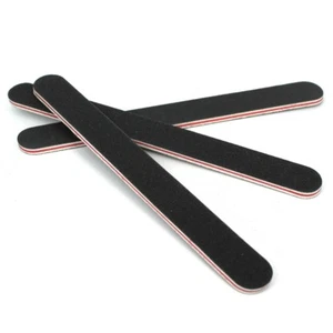 10 pc Acrylic Nail File Emery Board BLACK Gel 180/180 grit 7" MADE IN USA ! - Picture 1 of 1