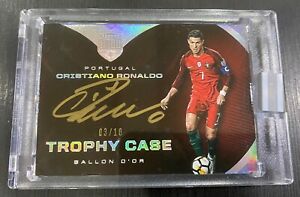 🔥 Cristiano Ronaldo 2018 Panini Eminence Trophy Case On Card Auto #03/10 Sealed