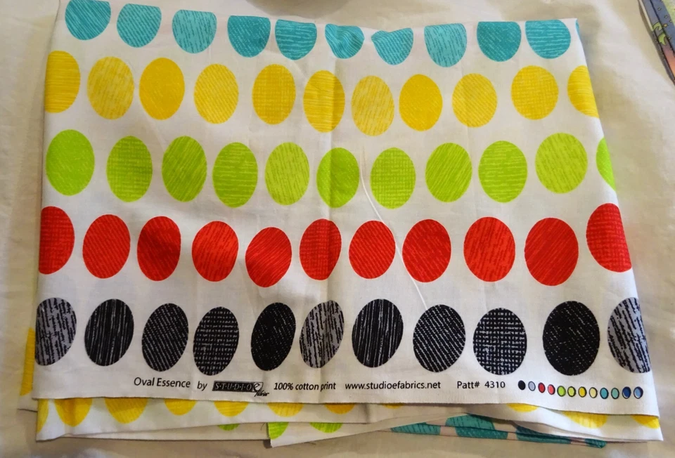 Oval Essence 100% Cotton Fabric Multicolored Ovals 1 Yard x 108" - Image 1 of 1