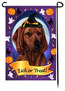 Halloween Garden Flag - Redbone Coonhound - Picture 1 of 1