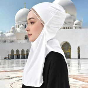 Women Hijab Long Scarf Turban Shawl Islamic Wrap Headscarf Istant Amira Scarves - Foto 1 di 10